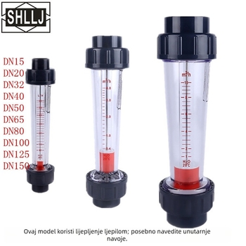 LZS rotametar za čistu vodu s fleksibilnim spojem i navojem, staklo-plastična cijev
