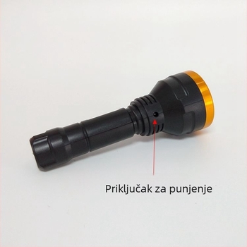 Liangzhiwei 802 Punjiva LED baterijska svjetiljka visoke snage s aluminijskim prstenom, za vanjsku upotrebu i svjetlo velike daljine
