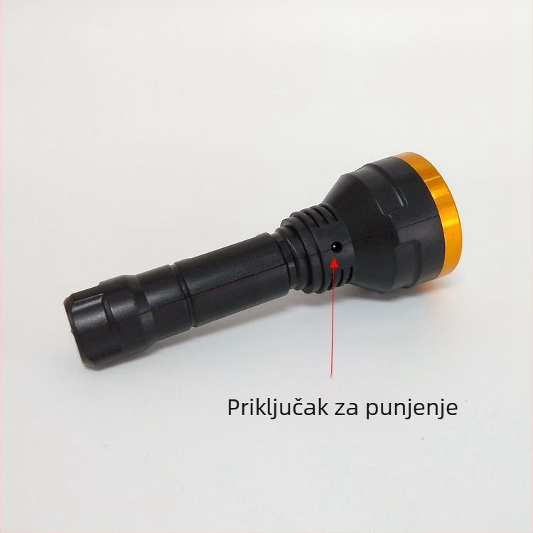 Liangzhiwei 802 Punjiva LED baterijska svjetiljka visoke snage s aluminijskim prstenom, za vanjsku upotrebu i svjetlo velike daljine