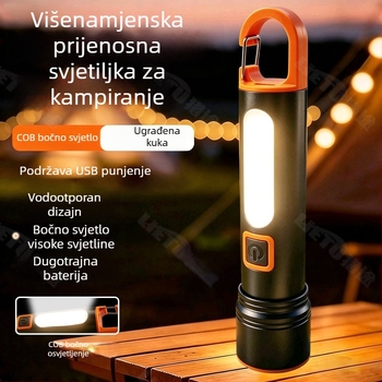 Svetiljka visokog intenziteta, ultra jaka, duga dometa, ponovno napajanje, visoka snaga, duga trajnost – višenamjensko osvjetljenje za kampiranje i vožnju bicikla