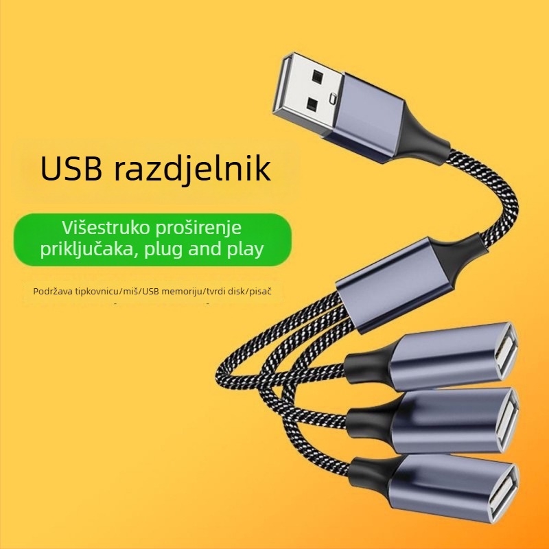 Type-C USB hub, 3-portni USB 2.0 uređaj za telefone i računala