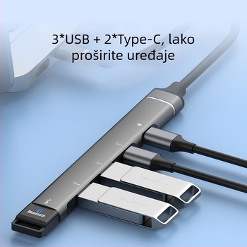 Fu xinlong USB-C višenamjenski proširivački docking s USB 3.0 hubom, OTG konverterom, za miš, tipkovnicu i USB pogon