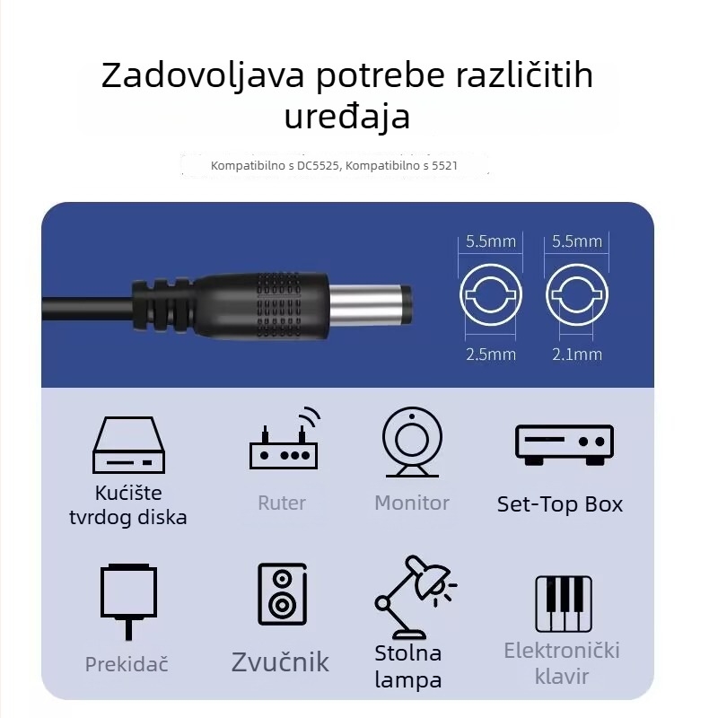 Napajanje za nadzornu kutiju s višestrukim izlaznim naponom: 3V2A, 5V2A, 6V2A, 7.5V2A, 9V2A, 10V2A, 12V2A