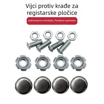 Set vijaka protiv krađe za registarsku ploču motocikla s kopčom okvira i kapicama za ugradnju – dodaci za modifikaciju
