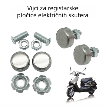 Set vijaka protiv krađe za registarsku ploču motocikla s kopčom okvira i kapicama za ugradnju – dodaci za modifikaciju