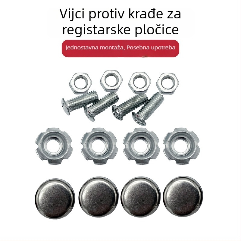 Set vijaka protiv krađe za registarsku ploču motocikla s kopčom okvira i kapicama za ugradnju – dodaci za modifikaciju