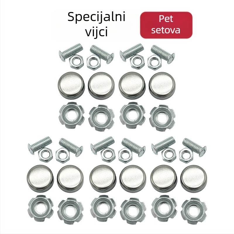 Set vijaka protiv krađe za registarsku ploču motocikla s kopčom okvira i kapicama za ugradnju – dodaci za modifikaciju