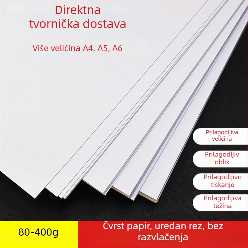 Holandski bijeli karton A4/A5/A6 za umjetnost i crtanje, ručne plakate; debeli bijeli karton