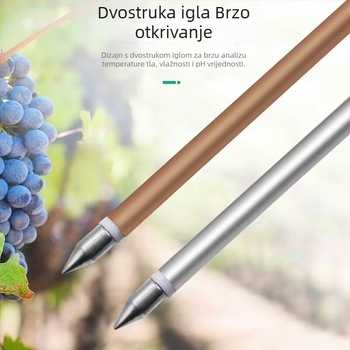 Tri u jednom mjerni alat za tlo s dvostrukom iglom i kvadratnom glavom za pH, osvjetljenje i vlagu tla