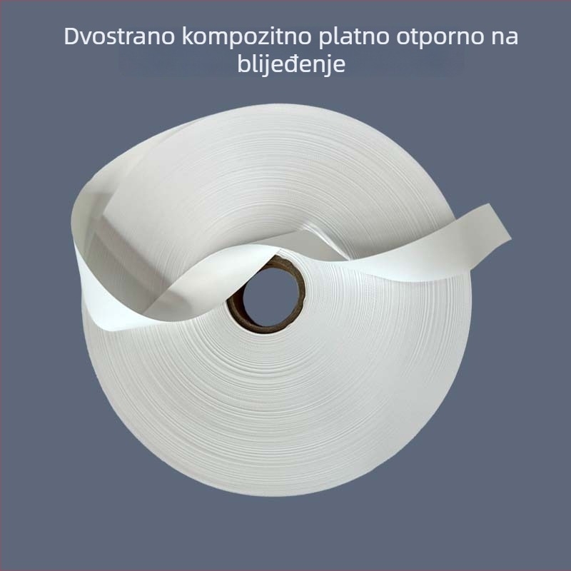 Bijela dvostruka kompozitna traka za oznake za pranje, s otisnutim etiketama i bijelim praznim rolom