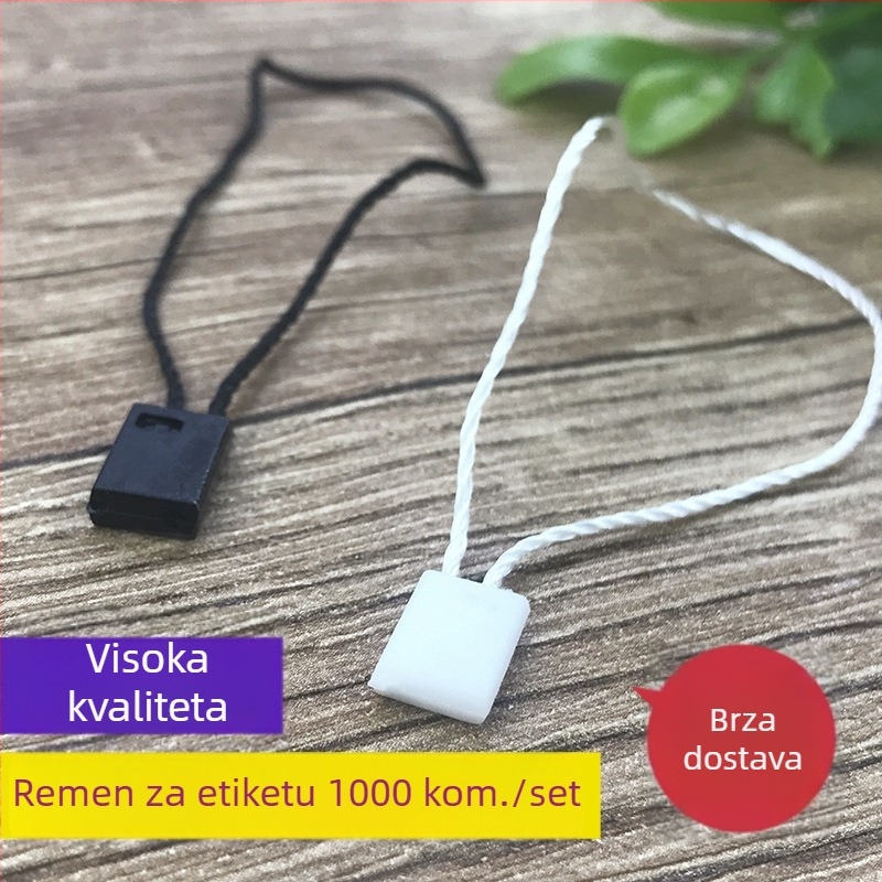 Vezica za oznake odjeće sa kvadratnom kopčom – crna, bijela i više boja