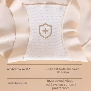 Ženske gaćice visokog struka od ledene svile, prozračne i antibakterijske, podstava od mulberry svile, produženi gusset, oblikovanje trbuha