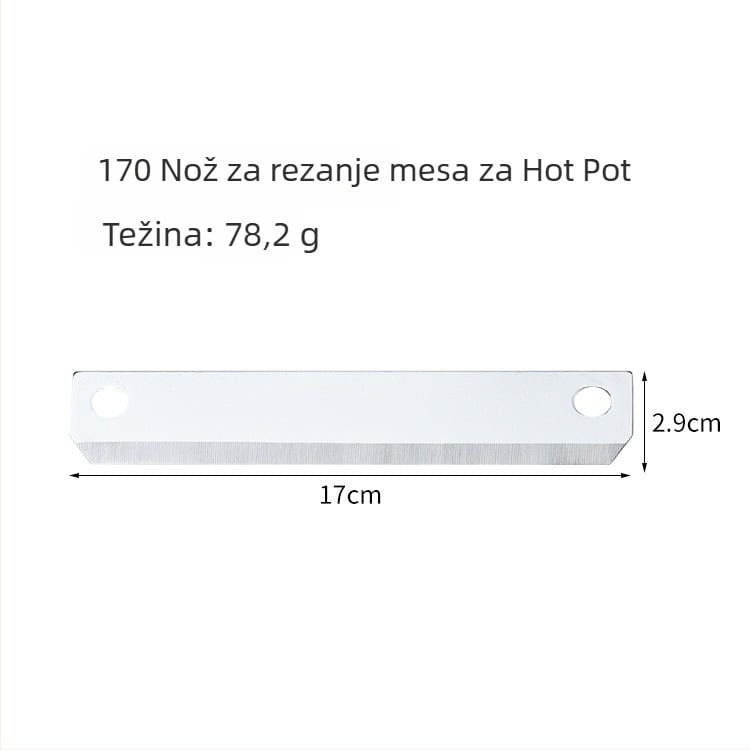170 nehrđajući čelični nož za rezanje mesa za hot pot, za strojeve za preradu hrane, višenamjenski nož za rezanje govedine