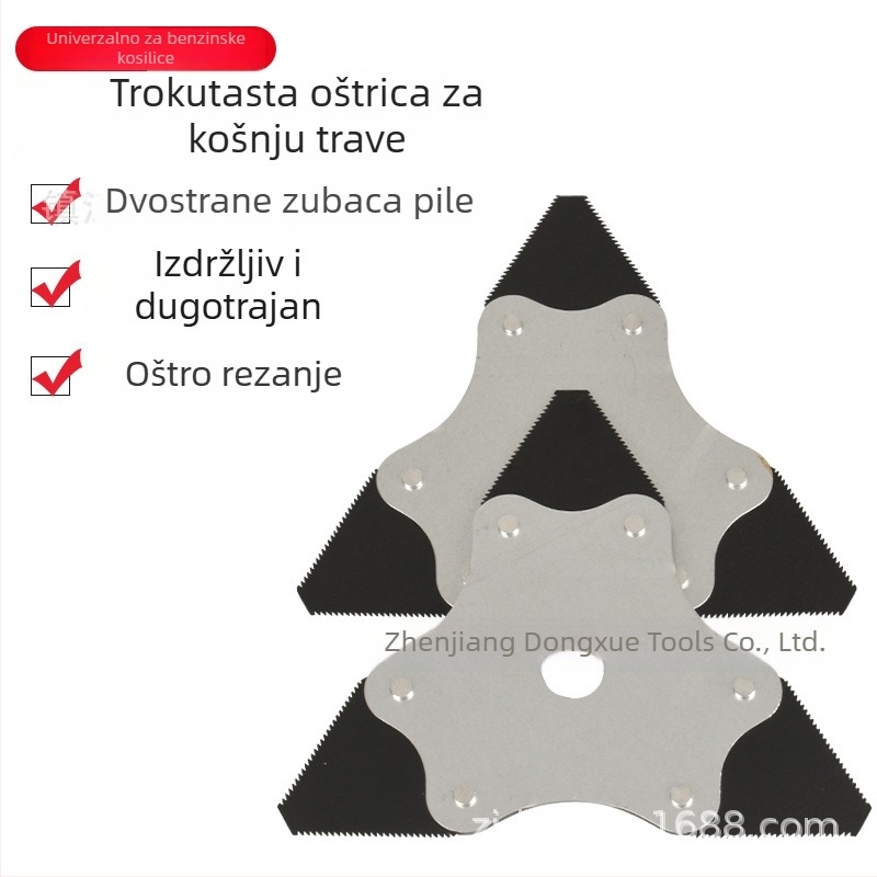 Prilagođena trokutasta zubasta oštrica za kosilicu, debeli mangan čelik