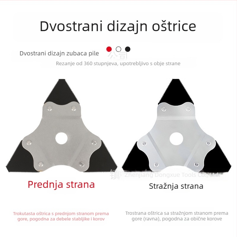 Prilagođena trokutasta zubasta oštrica za kosilicu, debeli mangan čelik