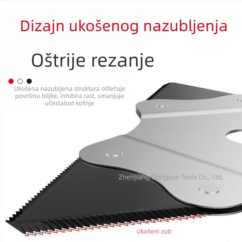 Prilagođena trokutasta zubasta oštrica za kosilicu, debeli mangan čelik