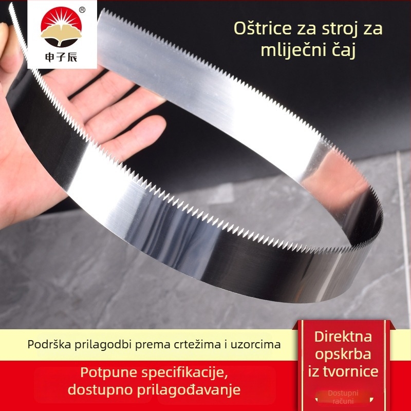 1 m dugačak nehrđajući čelični nazubljeni nož za strojeve za pečaćenje, savitljiva nazubljena oštrica za rezanje filma