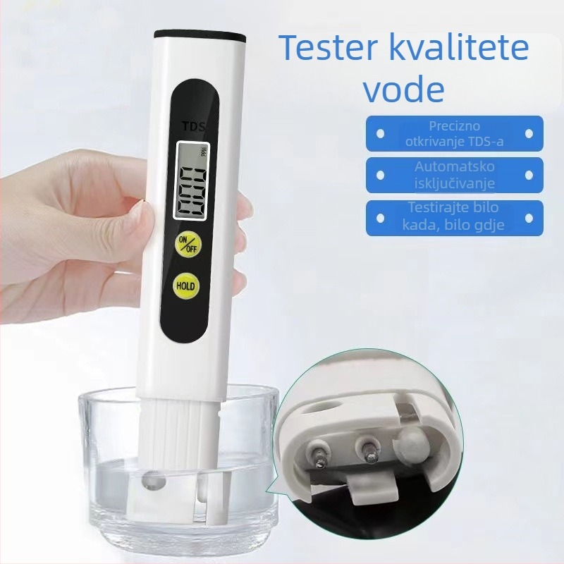 Bijeli TDS tester za kvalitetu vode – olovka za testiranje za ured, akvarij i kućnu pitku vodu