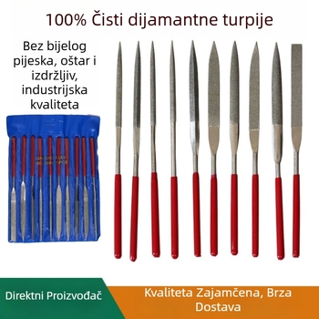 Elektroplirani dijamantni pilnik za obradu metala, veličine 3x140, 4x160, 5x180 mm