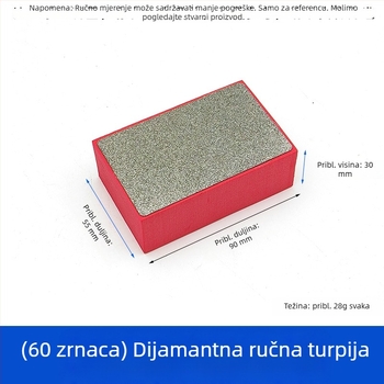 Dijamantna ručna podloga za završnu obradu rubova pločica — pogodna za keramičke pločice, mramor, staklo i kamene ploče — alat za suho brušenje i poliranje