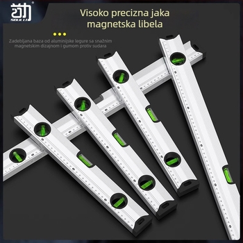 Mini magnetsko ravnilo visoke preciznosti, aluminijsko tijelo, s magnetom