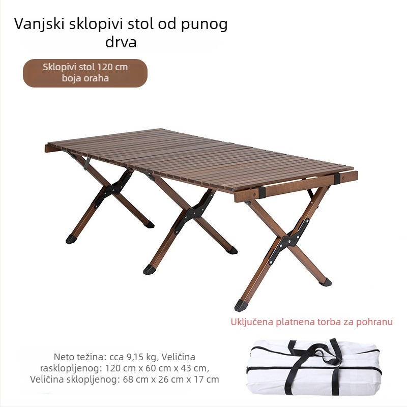Sklopivi stol od bukovine, za kampiranje, vanjski, prenosiv