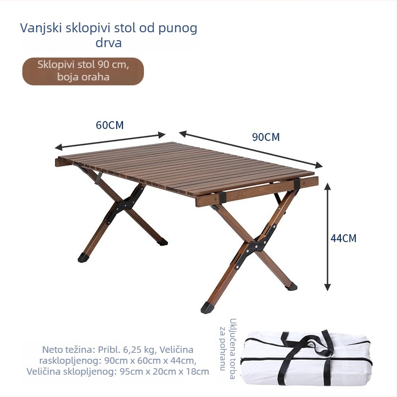 Sklopivi stol od bukovine, za kampiranje, vanjski, prenosiv