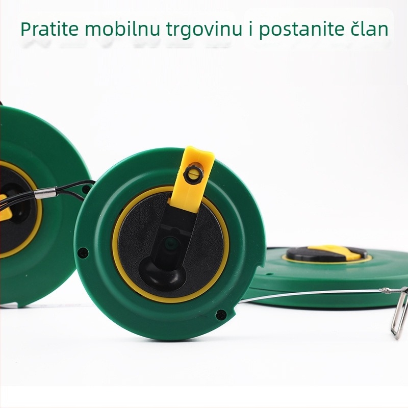 Tuosen inženjerska mjerni traka s kutijom, 20 m/30 m, ručna okretna disk traka, metalna traka, 50 m mjerni alat