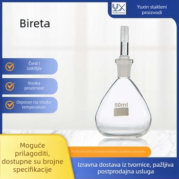 Stakleni piknometar, 5 ml, različite veličine, prilagođeno prema crtežu