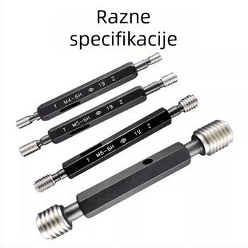Set mjernih šupljih mjerača navoja Go/No-Go, M2–M12, 6H/7H