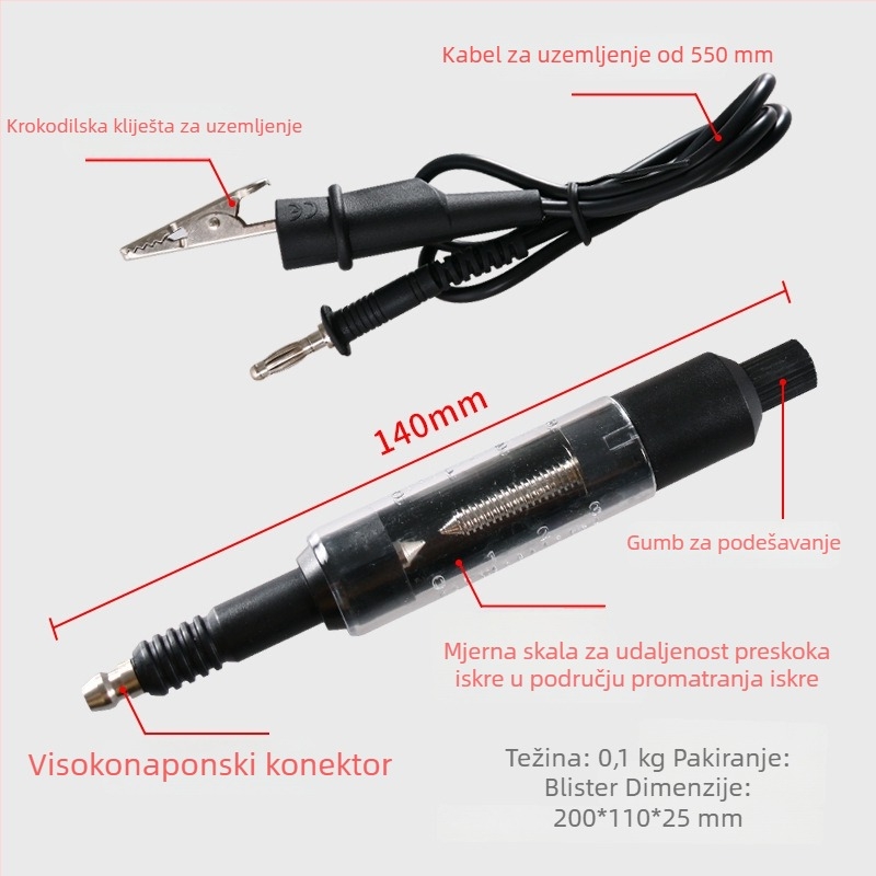 Automobilski tester visokog napona linije i HV paketa; tester sustava paljenja i pokretanja; mjerač razmaka svjećice