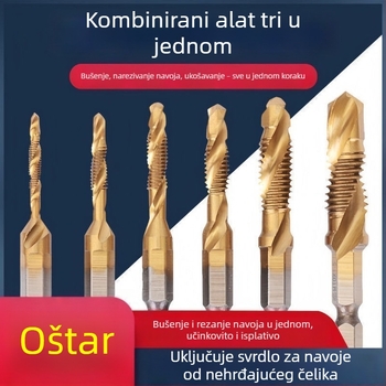 Set za bušenje i navrtavanje od HSS-a, tri u jedan, s šesterokutnim držačem