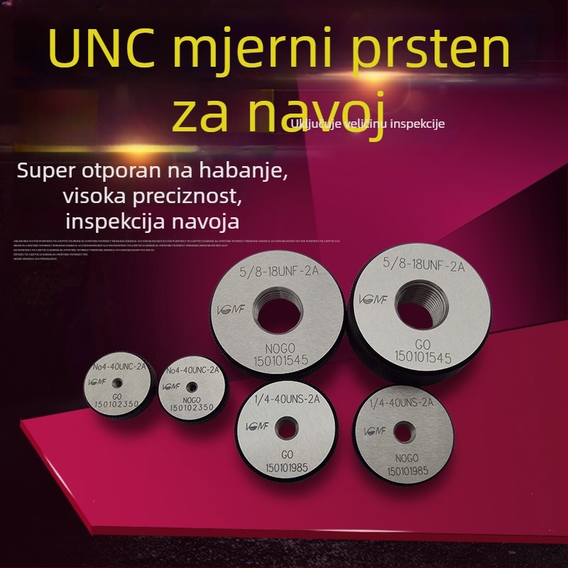 VGMF Američki mjerač prstena 0-80, 2-56, 4-40, 6-32, 8-32, 1/4, 3/8, 5/16, 2A