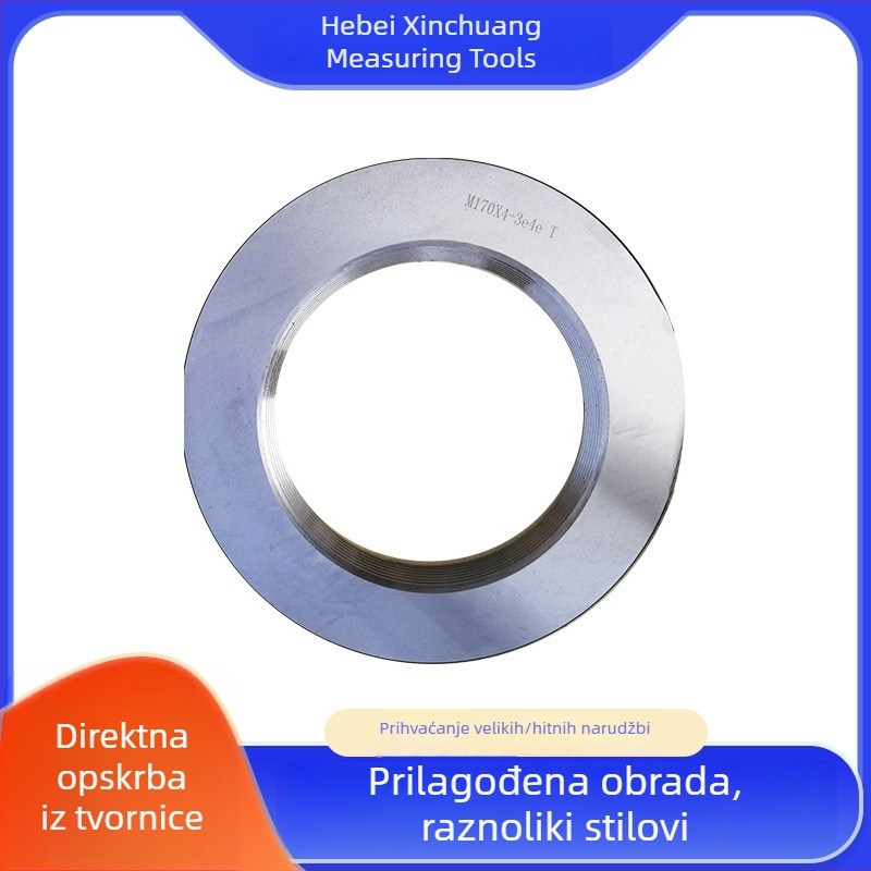 M6×0.75-6G metrički navojni prstenasti mjerač, mjerač uljne cijevi, mjerač finog navoja, glatka površina prstena mjerač