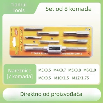 8-dijelni set za navoj: taps i dies za metalnu obradu
