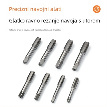 8-dijelni set za navrtanje i narezivanje s ključem za navrtanje, ručnim alatom za navrtanje i setom bušilica