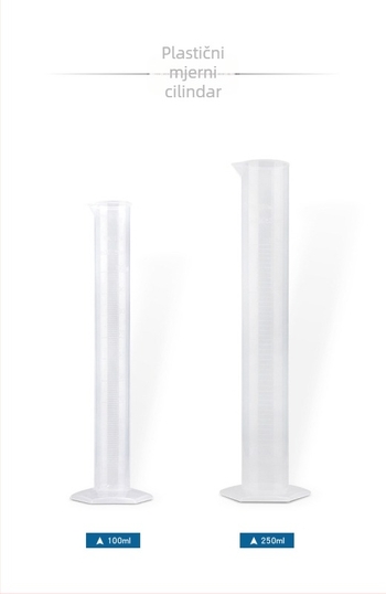 Plastični graduirani cilindar sa skalom, 100/250/500/1000 ml