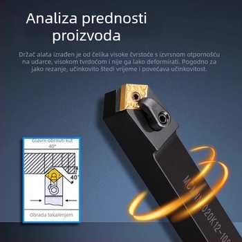 CNC alat za vanjsko tokarenje sa šaftom MCMNN2020K12-100, 40° dijamantni fasni alat