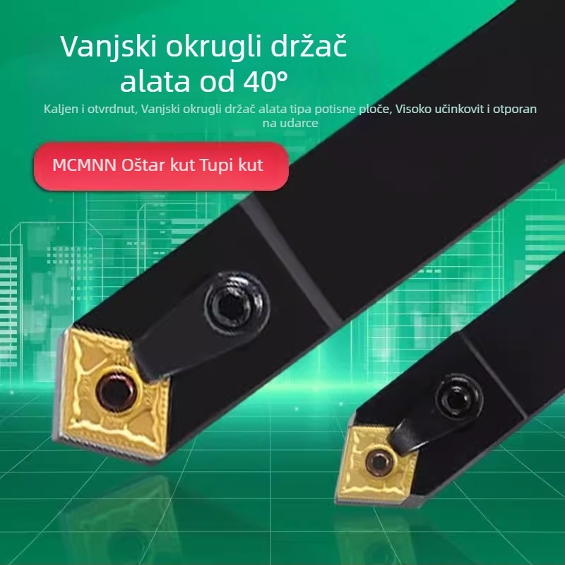 CNC alat za vanjsko tokarenje sa šaftom MCMNN2020K12-100, 40° dijamantni fasni alat