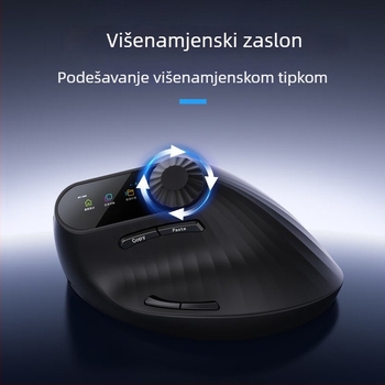 Bežični Bluetooth miš, ergonomski vertikalni dizajn, višenamjenski za srednje i velike ruke, punjiv, dvostruki režim 2,4 GHz za ured