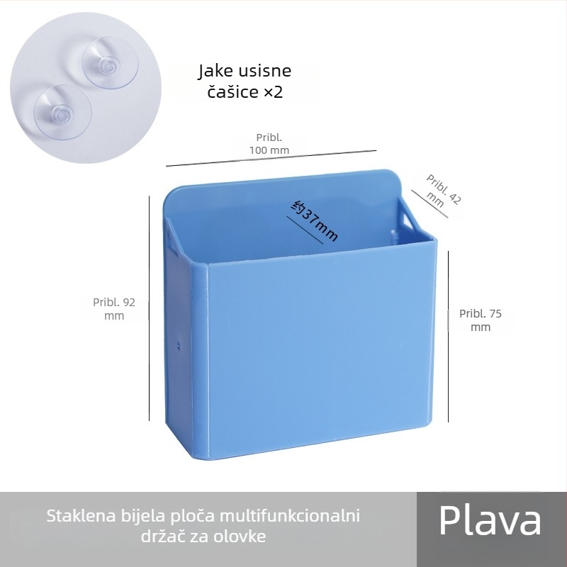 Funi šarolika sklopiva kutija za pohranu s usisnom čašom, staklena ploča za pisanje i magnetski držač za olovke za ured i dom