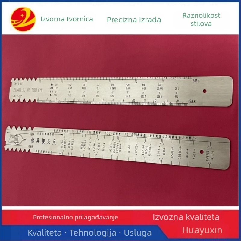 Nerđajući čelik mjerno ravnalo za brzo otkrivanje NC/REG/IF tipa spojeva za alate za bušenje nafte
