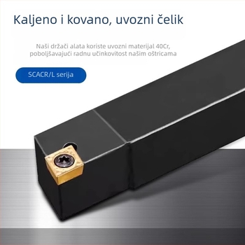 CNC cilindrični alat za tokarenje, držač s 90° dijamantnim čelom, produženi držač alata SCACL SCACR1212H09
