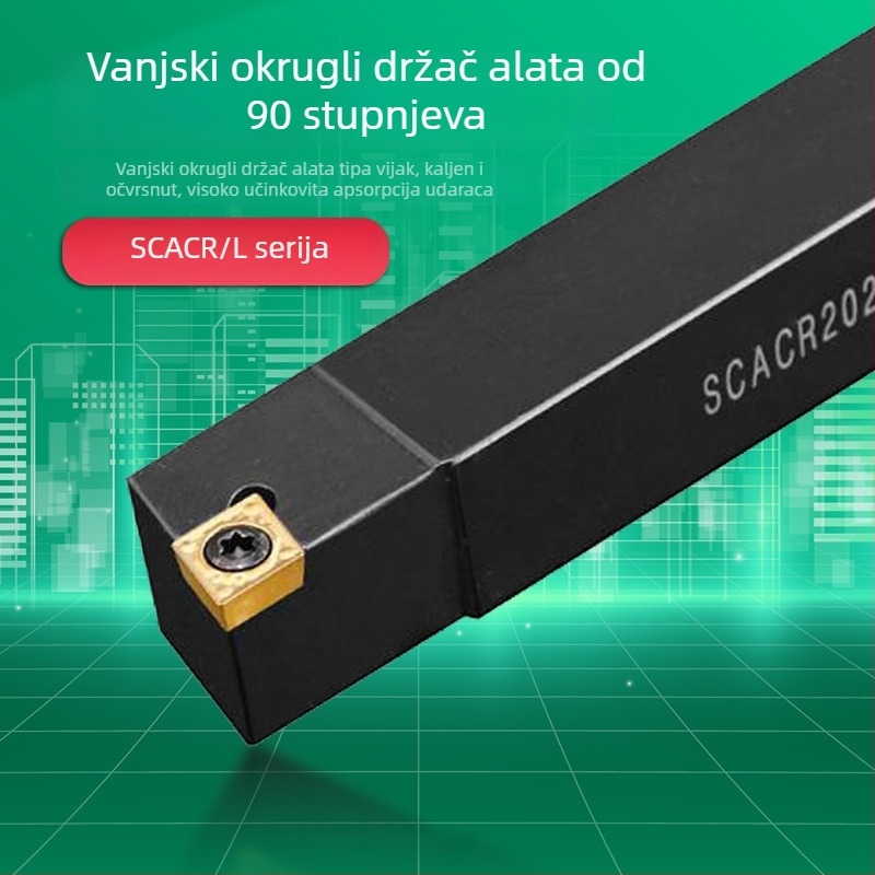 CNC cilindrični alat za tokarenje, držač s 90° dijamantnim čelom, produženi držač alata SCACL SCACR1212H09