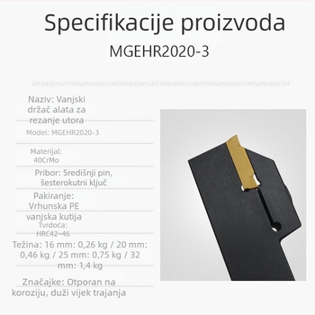 Vanjski alat za kanale i držač MGEHR2020/1616/2525/1212-1.5-2.5-3-4-5