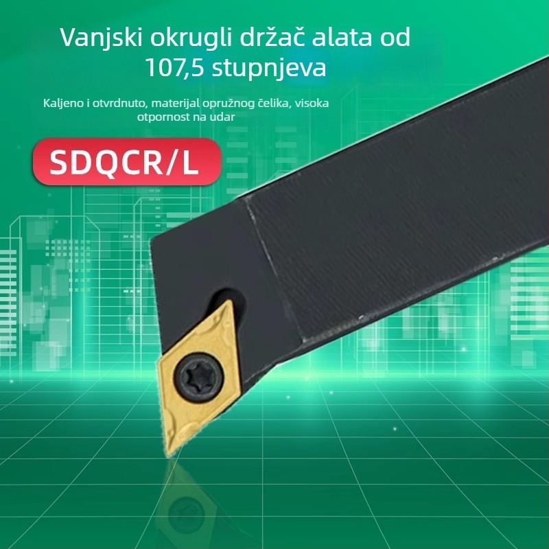 CNC tokarski alat za vanjsko tokarenje, držač alata s dijamantnim vrhom 107,5° SDQCR2020/2525k11