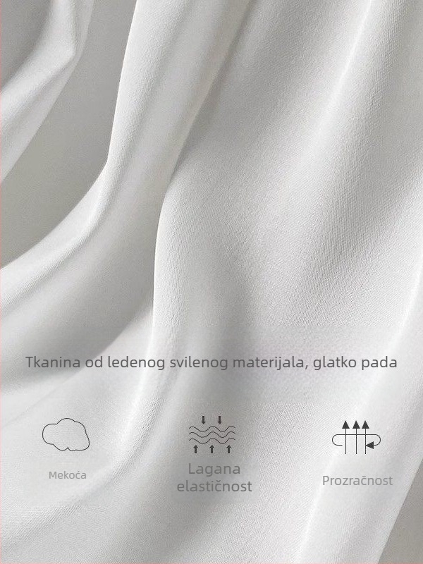 Ženske siguronosne šortse od ice-silk s čipkastim rubom i podstavkom ispod suknje, prozračne ljetno, duljina 3/4, ležeran kroj, plus veličina