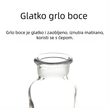 Laboratorijska boca za reagense s matiranim otvorom i širokim vratom, bijelo i smeđe staklo, debeli zid