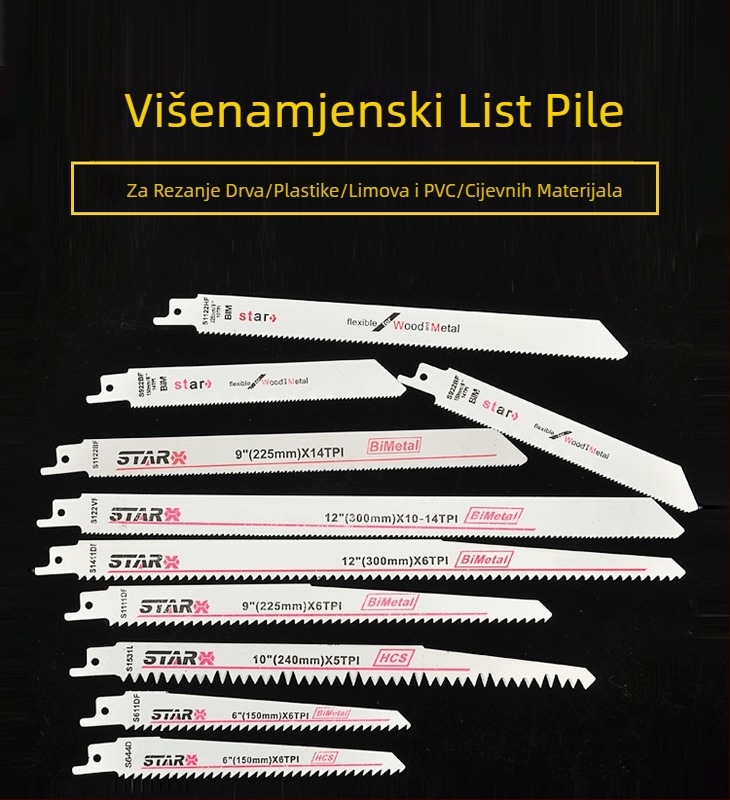 S1122BF bi-metalska pila za drvo, zakrivljena, višenamjenska