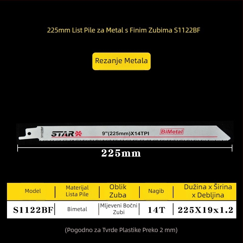 S1122BF bi-metalska pila za drvo, zakrivljena, višenamjenska